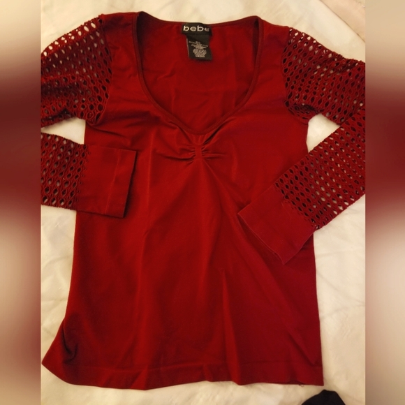 Bebe Burgundy Top sz. M - Picture 1 of 5